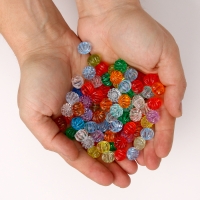 Кристаллы пластиковые декоративные, набор 140 г, размер 1 шт. &mdash; 1 &times; 1,5 см, цвет МИКС