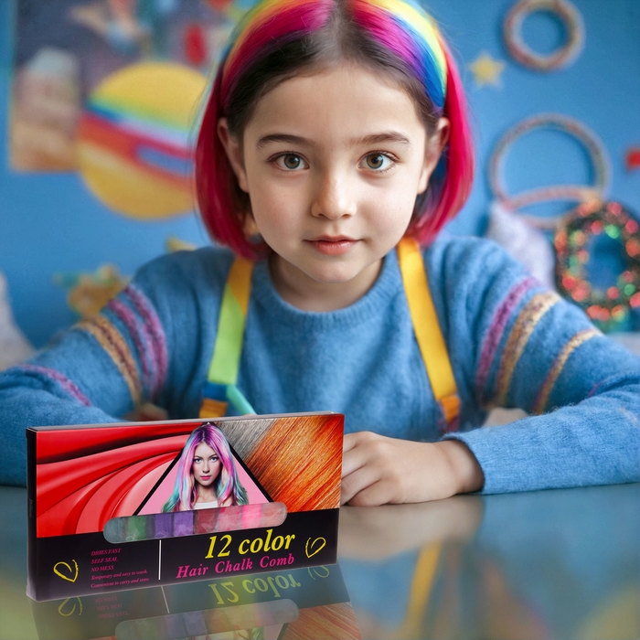 Мелки для волос с расческой, набор 14 цветов (2+12) Мелки для волос с расческой, набор 14 цветов (2+12)