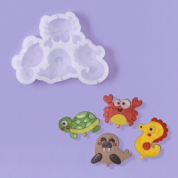 Силиконовый молд для леденцов и шоколада «Морской мир», 9,8×7,5×1 см, цвет прозрачный Силиконовый молд для леденцов и шоколада «Морской мир», 9,8×7,5×1 см, цвет прозрачный