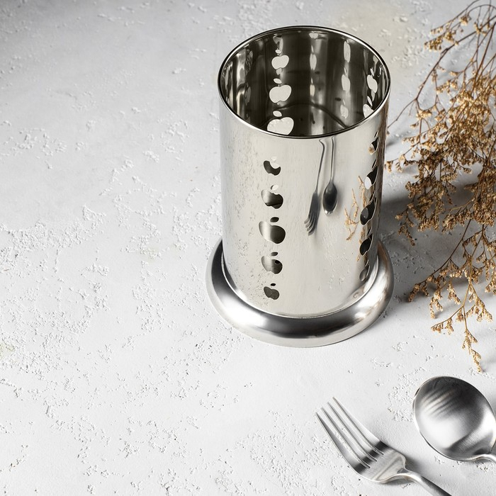 Подставка из нержавеющей стали для столовых приборов &laquo;Яблочко&raquo;, 10&times;17 см