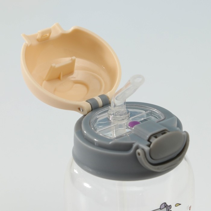 Бутылка для воды стеклянная &laquo;Космонавты&raquo;, 450 мл, 8,2&times;15 см, цвет МИКС