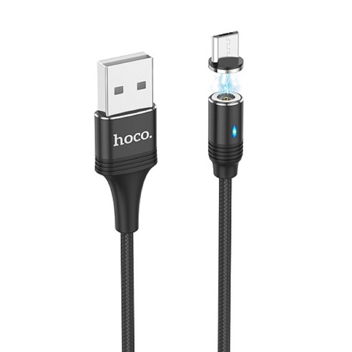 Кабель Hoco U76, USB - microUSB, 2 А, 1.2 м, магнитный, черный Кабель Hoco U76, USB - microUSB, 2 А, 1.2 м, магнитный, черный