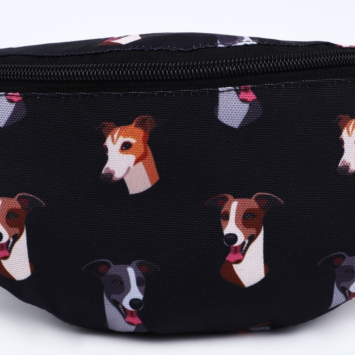 Сумка поясная Собаки, 32х8х15 см, отд на молнии, цвет чёрный Сумка поясная Собаки, 32х8х15 см, отд на молнии, цвет чёрный