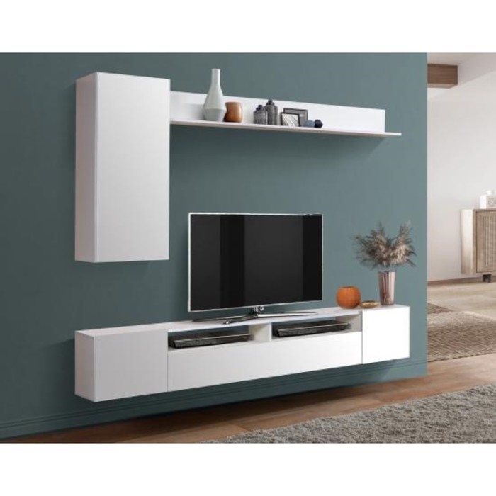 Гостиная Прага-2, 2130х350х1700, Белый/Белый глянец снег Гостиная Прага-2, 2130х350х1700, Белый/Белый глянец снег