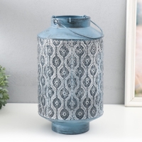 Подсвечник металл на 1 свечу "Арабика" d=8,5 см состаренное серебро 19х34 см