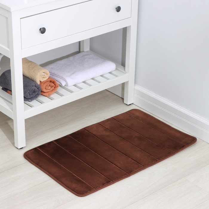 Коврик для ванной и туалета SAVANNA Memory foam, 50&times;80 см, цвет коричневый