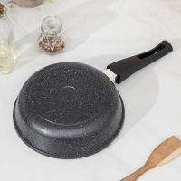 Сковорода Доляна &laquo;Элит&raquo;, d=22 см, съёмная ручка, антипригарное покрытие, цвет серый