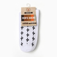 Новый год. Символ года. Змея. Носки мужские "чёрная змея", цвет белый, р-р 27 Новый год. Символ года. Змея. Носки мужские "чёрная змея", цвет белый, р-р 27