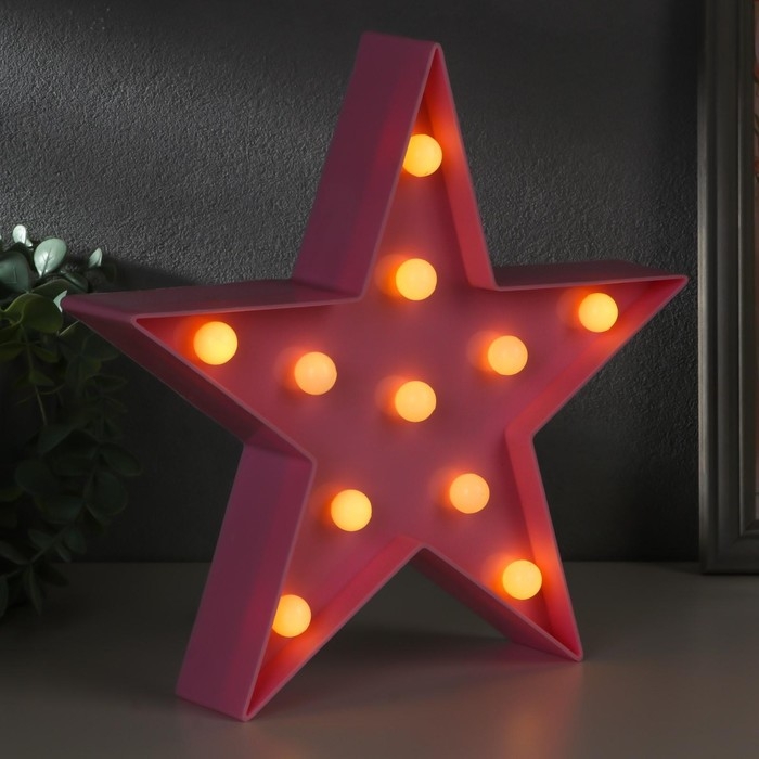 Ночник пластик от батареек 2АА Ночник пластик от батареек 2АА "Звезда" МИКС 24х23х5 см RISALUX