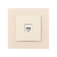 Розетка телефонная одноместная TOT Matte Glass, скрытая, стекло, бежевая Розетка телефонная одноместная TOT Matte Glass, скрытая, стекло, бежевая