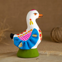Дымковская игрушка "Утка", 10 см, микс Дымковская игрушка "Утка", 10 см, микс