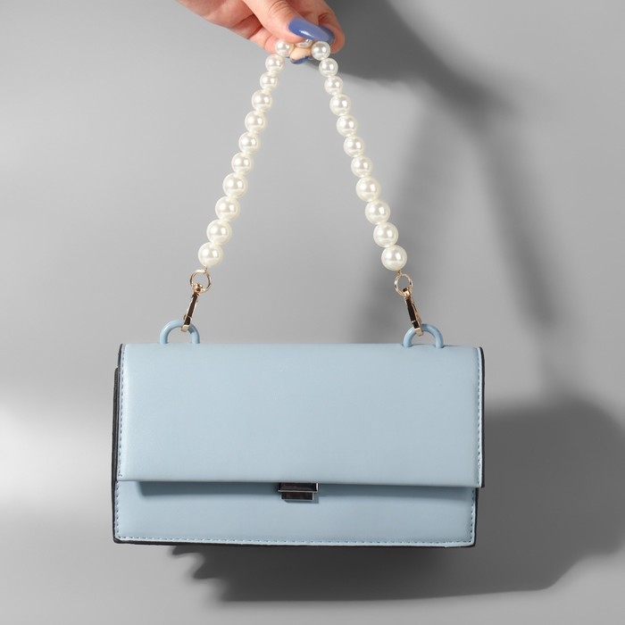 Ручка для сумки, жемчужные бусы, d = 12/14/16 мм, 39 см, цвет белый/золотой