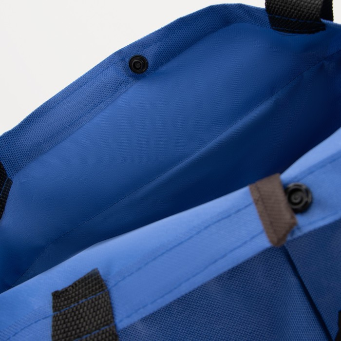 Сумка хозяйственная складная на 2х колёсах, на кнопке, цвет синий Сумка хозяйственная складная на 2х колёсах, на кнопке, цвет синий