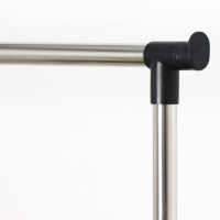 Стойка - вешалка напольная для одежды Доляна, телескопическая 90(160) см, 1 перекладина, 80&times;43 см, цвет чёрный/хромированный