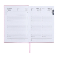 Ежедневник датированный 2025 года, А5, 176 листов ESCALADA, твердая обложка из искусственной кожи с поролоном, блинтовое тиснение, ляссе, блок 70 г/м2, розовый Ежедневник датированный 2025 года, А5, 176 листов ESCALADA, твердая обложка из искусственной кожи с поролоном, блинтовое тиснение, ляссе, блок 70 г/м2, розовый