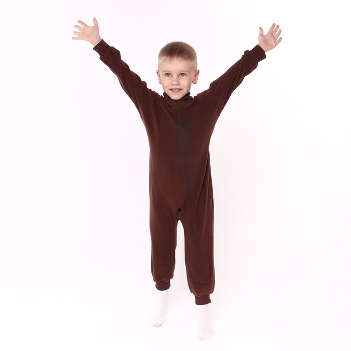 Комбинезон воротник-стойка, цвет коричневый, рост 80-86 см Комбинезон воротник-стойка, цвет коричневый, рост 80-86 см