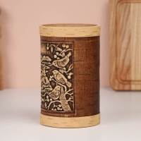 Туес "Зимняя деревня", 9,5х10,5 см, 1 л, береста