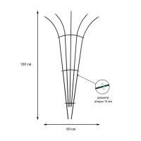 Шпалера, 160 &times; 60 &times; 1 см, металл, зелёная, &laquo;Салют&raquo;