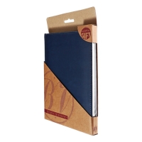 Ежедневник недатированный А5+, 136 листов SIDNEY NEBRASKA, твёрдая обложка, искусственная кожа, ляссе, серебряный обрез, блок 70 г/м2, синий