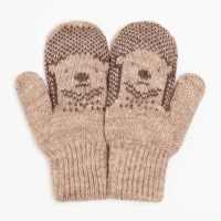 Новый год. Варежки двойные детские, цвет бежевый, размер 10 (0-3 года) Новый год. Варежки двойные детские, цвет бежевый, размер 10 (0-3 года)