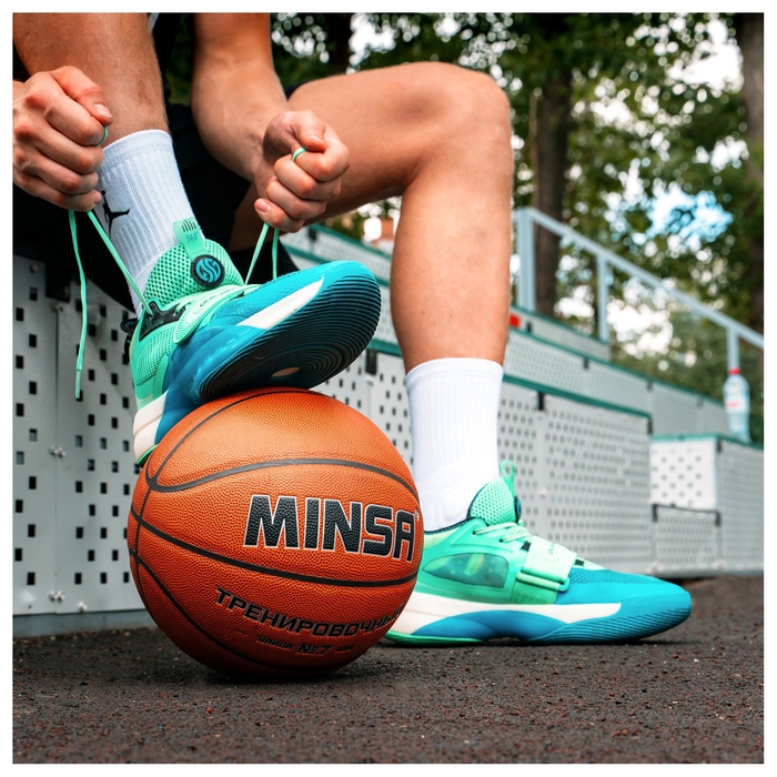 Баскетбольный мяч MINSA, тренировочный, клееный, 8 панелей, р. 7, PU, бутиловая камера Баскетбольный мяч MINSA, тренировочный, клееный, 8 панелей, р. 7, PU, бутиловая камера
