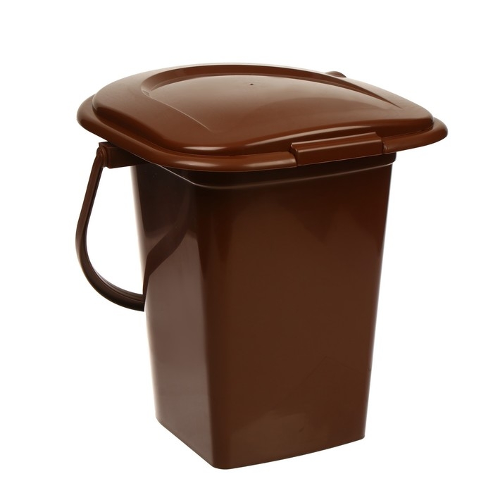 Ведро-туалет, h = 39 см, 17 л, съёмный стульчак, коричневое