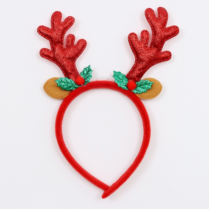 Карнавальный ободок &laquo;Рога&raquo; с ушками, цвета МИКС