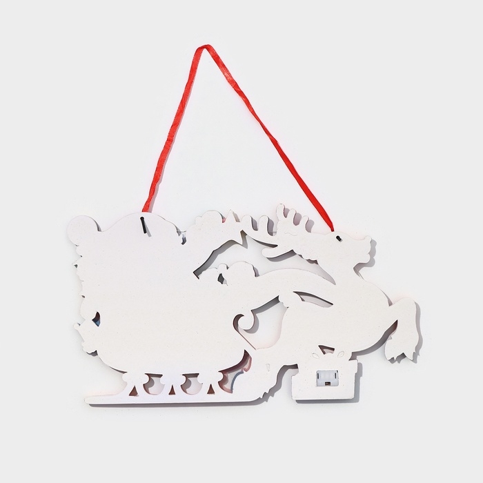 Декоративное светящиеся украшение (подвеска) Декоративное светящиеся украшение (подвеска) "Дед мороз на санках" 20,5х37 см