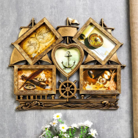 Фоторамка пластик на 5 фото 10х15, 12х12 см "Корабль" тёмное золото 38х48 см Фоторамка пластик на 5 фото 10х15, 12х12 см "Корабль" тёмное золото 38х48 см