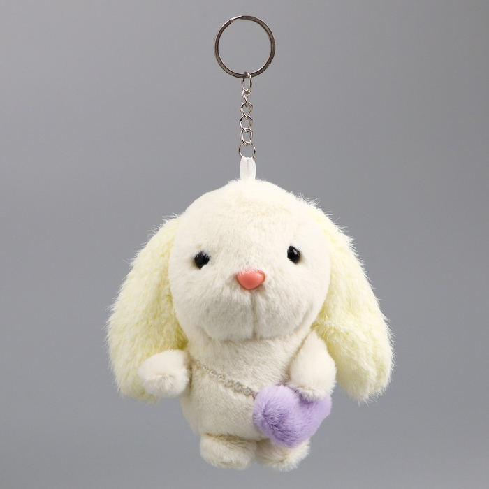 Мягкая игрушка &laquo;Зайка&raquo;, на брелоке, 11 см, цвет белый