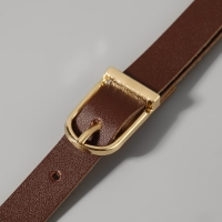 Ручка для сумки из натуральной кожи, регулируемая, с карабинами, 60 ± 2 см × 1,2 см, цвет коричневый/золотой Ручка для сумки из натуральной кожи, регулируемая, с карабинами, 60 ± 2 см × 1,2 см, цвет коричневый/золотой