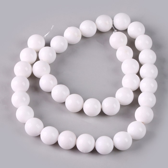 Бусины из натурального камня &laquo;Белый агат&raquo; набор 36 шт., размер 1 шт. &mdash; 10 мм