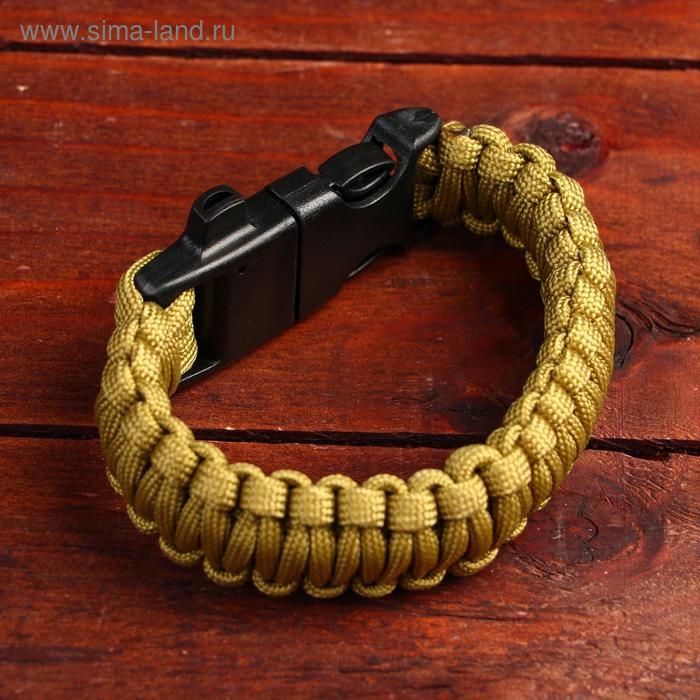 Браслет для выживания 3в1 (паракорд 2 м, свисток, огниво), 25.5 &times; 2.5 см, 3 м