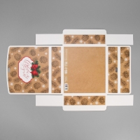 Коробка подарочная новогодняя складная &laquo;С Новым годом&raquo;, крафт, 20 х 18 х 5 см, БЕЗ ЛЕНТЫ, Новый год