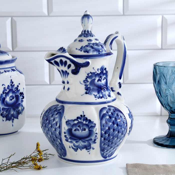 Кувшин &laquo;Восточный&raquo;, 15х18х27 см, 1,76 л, гжель