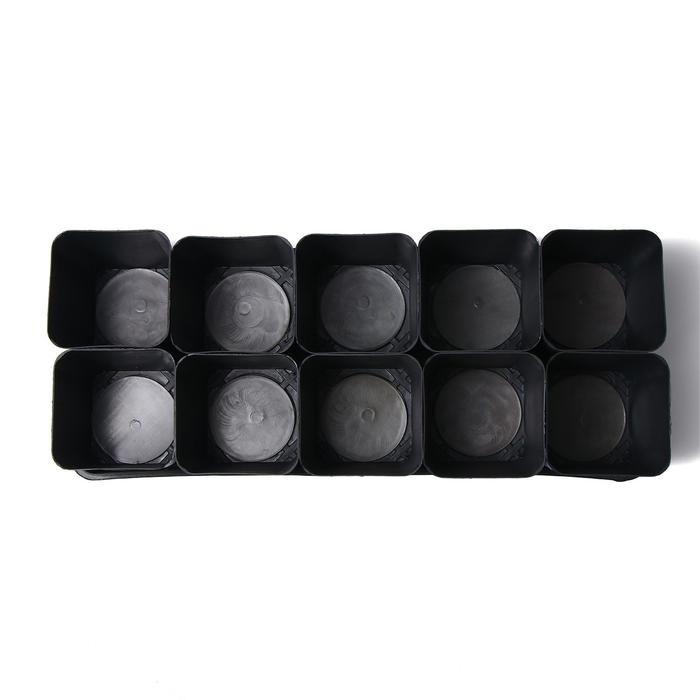 Набор для рассады: стаканы по 700 мл (10 шт.), поддон 44 × 18 см, чёрный, Greengo Набор для рассады: стаканы по 700 мл (10 шт.), поддон 44 × 18 см, чёрный, Greengo