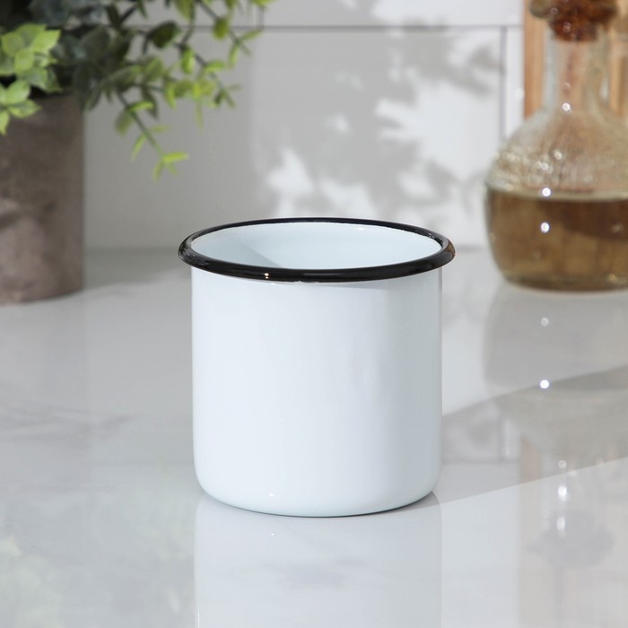 Кружка эмалированная, 400 мл, цвет белый Кружка эмалированная, 400 мл, цвет белый