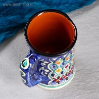 Кружка Риштанская Керамика "Цветы", 500 мл, синий микс