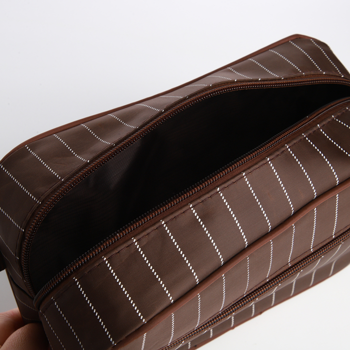 Косметичка на молнии, наружный карман, цвет коричневый Косметичка на молнии, наружный карман, цвет коричневый