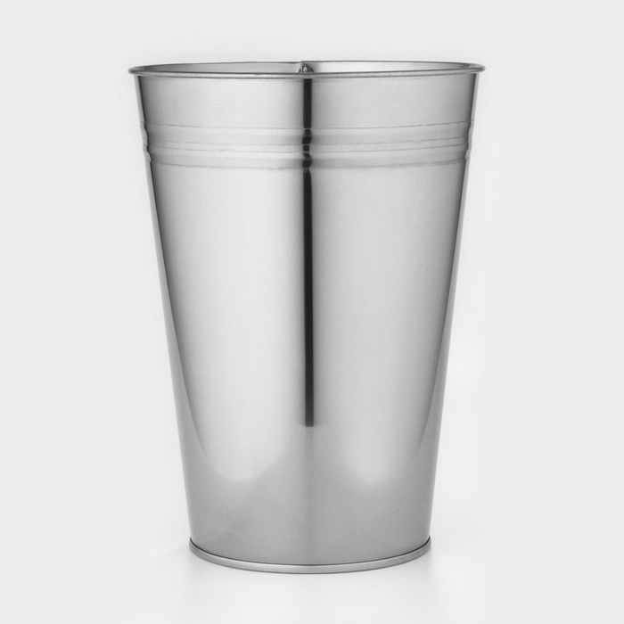 Вазон без ручек, 7 л, h=29 см, нержавеющая сталь, ГОСТ