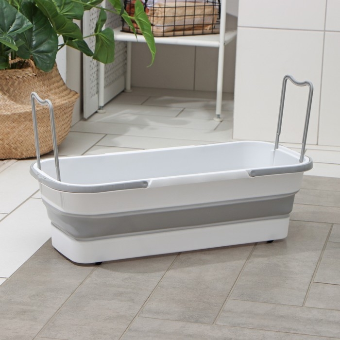 Ведро для уборки складное, 63&times;25&times;20 см (дно 53&times;17 см), цвет серый