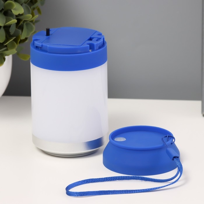 Ночник Ночник "Фоси" LED 5 режимов от батареек 3хААА бело-синий 6,5х6,5х11,5 см