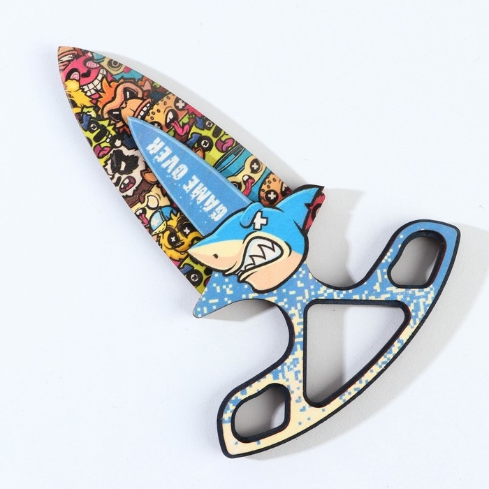 Деревянное оружие, детское сувенирное «Game over», нож тычковый, 11 х 15,6 см Деревянное оружие, детское сувенирное «Game over», нож тычковый, 11 х 15,6 см