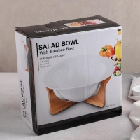 Блюдо керамическое на подставке &laquo;Эстет. Вихрь&raquo;, d=24 см, цвет белый