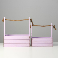 Набор кашпо деревянных 2 в 1 (25.5×15×30; 20×12×23) "Прованс", сиреневый Набор кашпо деревянных 2 в 1 (25.5×15×30; 20×12×23) "Прованс", сиреневый