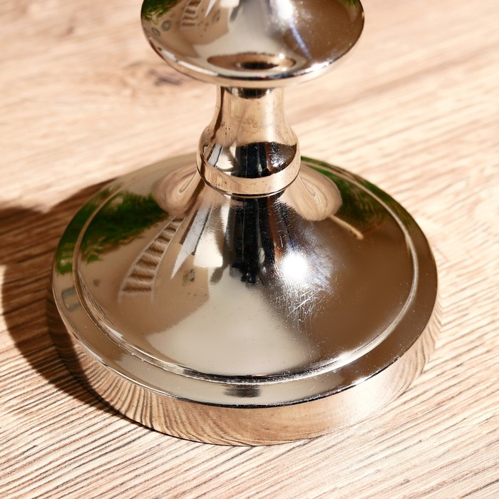 Подсвечник алюминий Подсвечник алюминий "Кольца" на 1 свечу 9х9х19,5 см