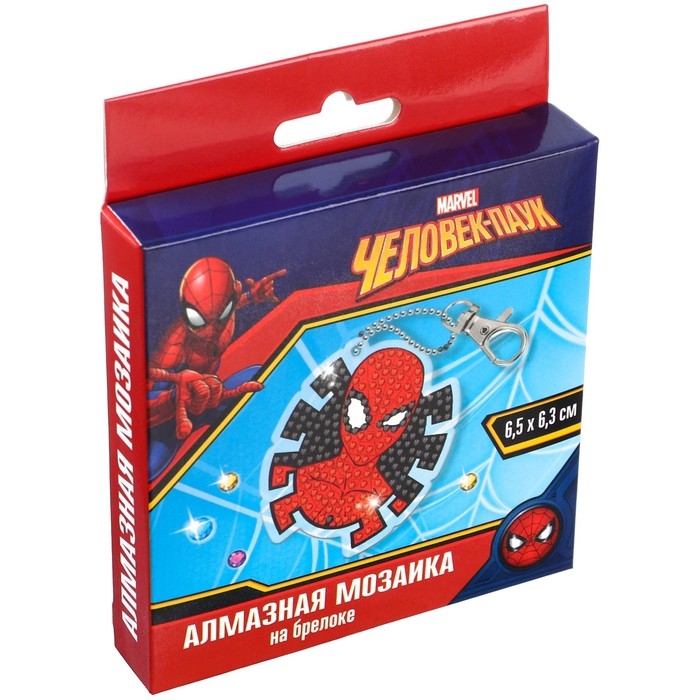 Алмазная мозаика на брелоке, 6.5х6.3 см, Человек-паук Алмазная мозаика на брелоке, 6.5х6.3 см, Человек-паук