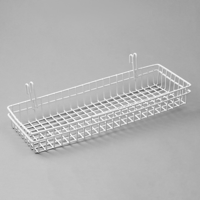 Корзина на сетку, 40,5&times;14&times;5,6 см, цвет белый