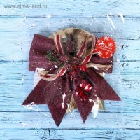 Ёлочная игрушка &laquo;Зимнее волшебство. Бант - шишки, ягодки&raquo; пластик, 21х18 см, бордовый