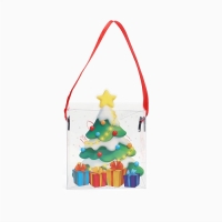 Коробка подарочная новогодняя складная ПВХ, &laquo;Ёлочка с подарками&raquo;, 10 х 10 х 10 см, Новый год